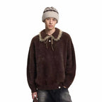 Contrast Collar Top with Detachable Design   oliviroa オリヴィオラ