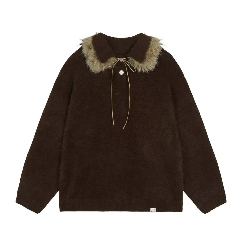 Contrast Collar Top with Detachable Design OL2166