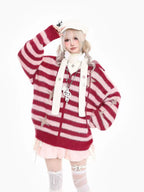 Y2K Star Stripe Soft Touch Knit Cardigan OL2178