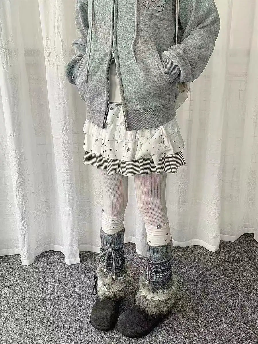 Star Stripe Pleated Mini Skirt  OL2180