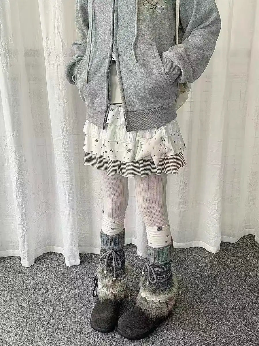 Star Stripe Pleated Mini Skirt  oliviroa オリヴィオラ