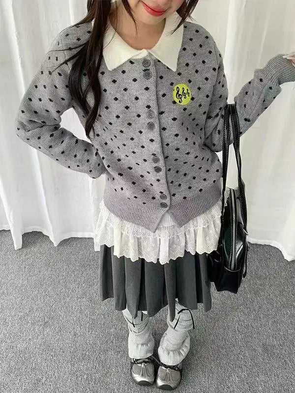 Sweet Polka Dot Button Cardigan OL2181