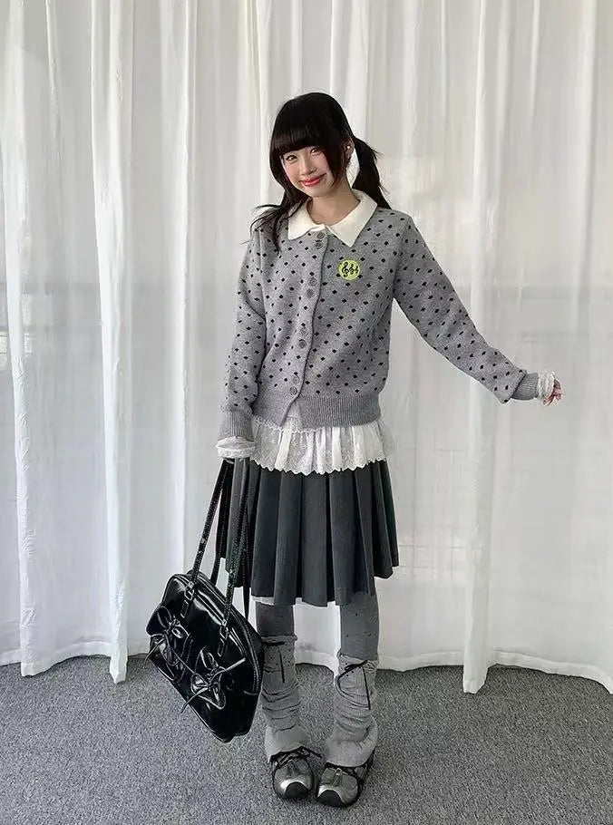 Sweet Polka Dot Button Cardigan OL2181
