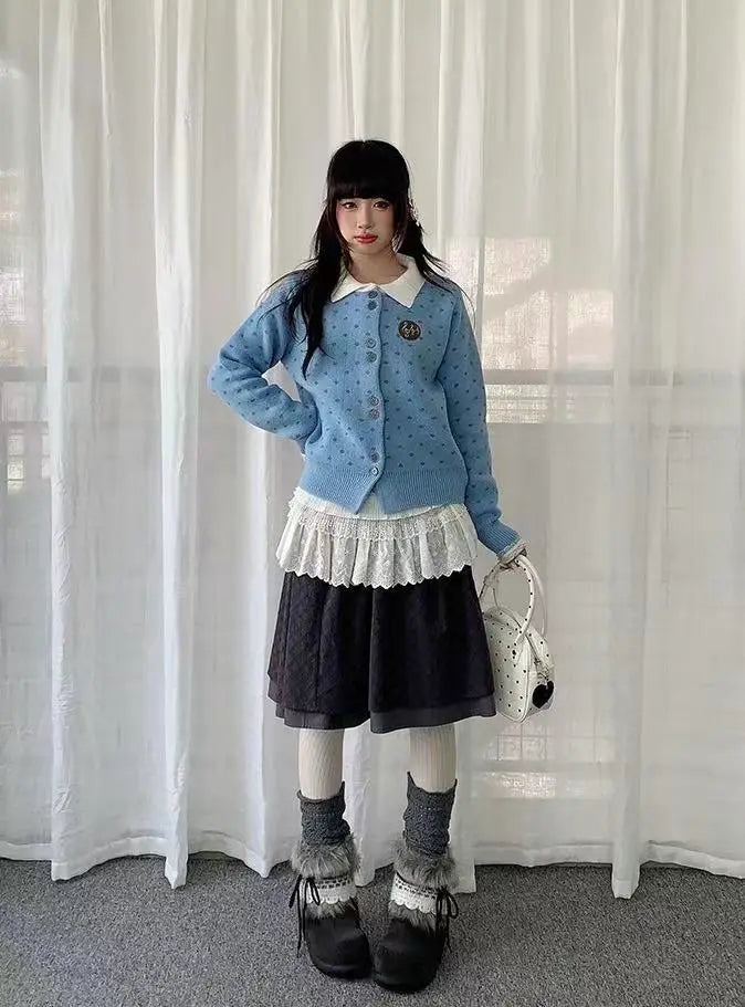 Sweet Polka Dot Button Cardigan   OL2181