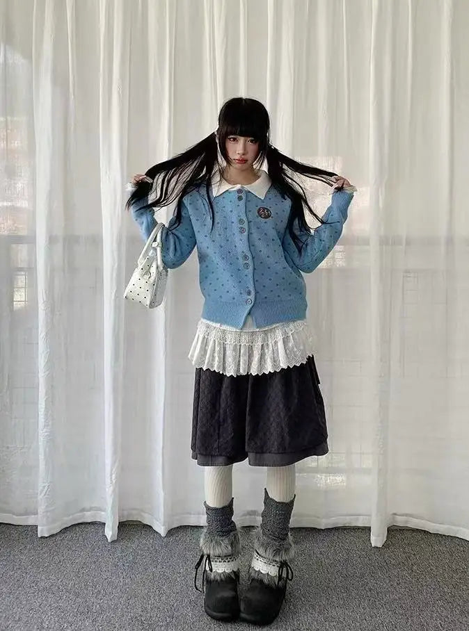 Sweet Polka Dot Button Cardigan   OL2181