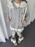 Polka Dot Hooded Zip Hoodie   OL2183