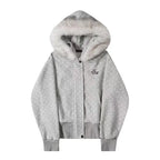 Polka Dot Hooded Zip Hoodie   OL2183