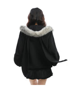 Y2K Bunny Ear Faux Fur Zip Hoodie   OL2187