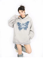 Embroidered Butterfly Heavyweight Hoodie   oliviroa オリヴィオラ