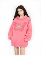 Embroidered Butterfly Heavyweight Hoodie   OL2188