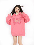 Embroidered Butterfly Heavyweight Hoodie   OL2188