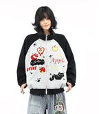 Embroidered Cat Zip Sweat Jacket   OL2189