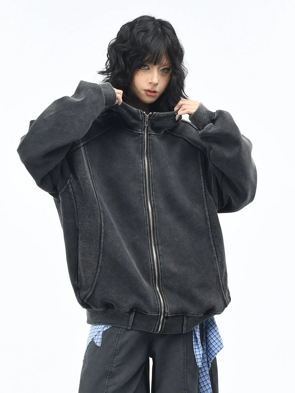 Washed Sculpted Fit Hoodie   oliviroa オリヴィオラ