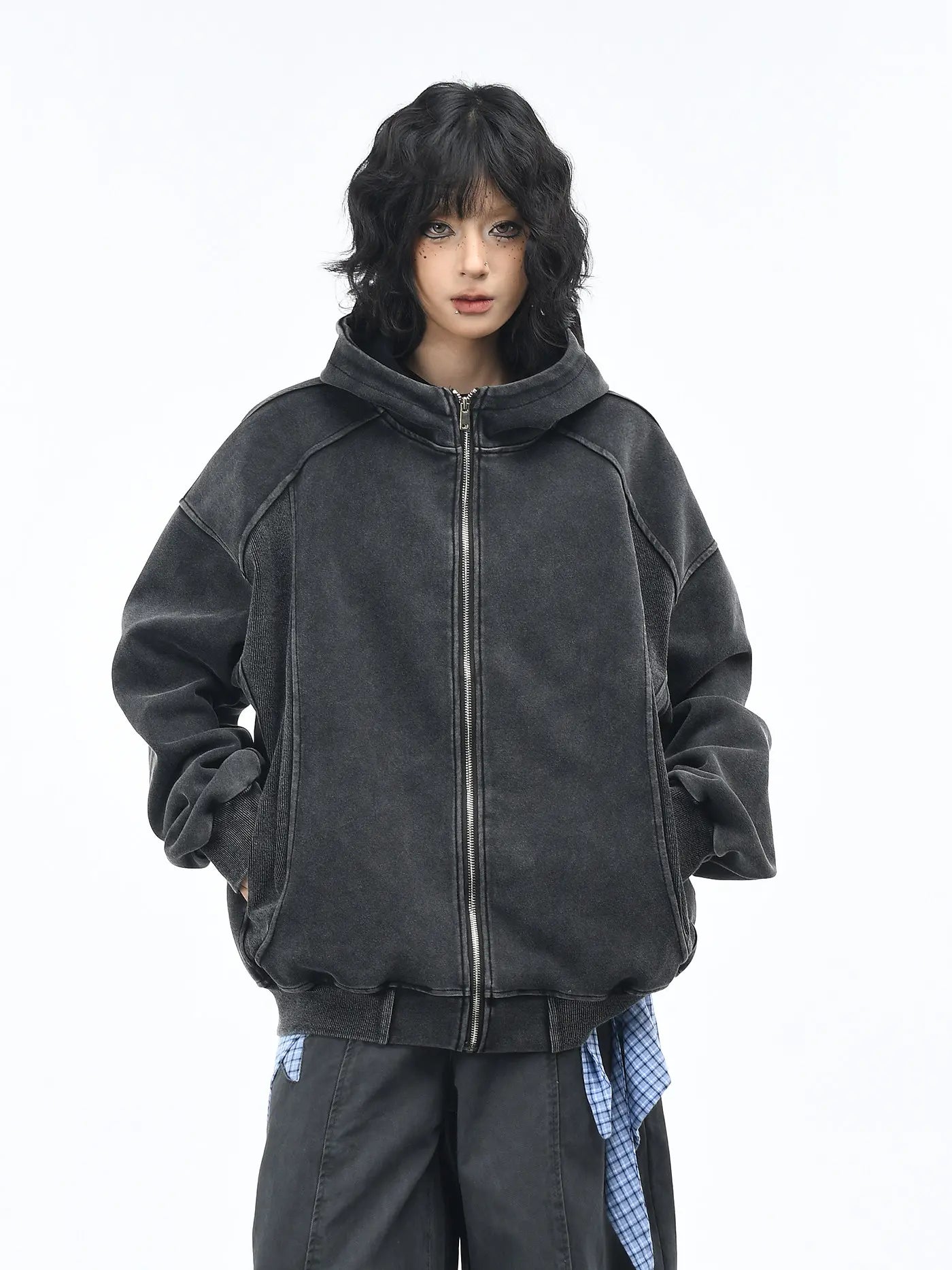 Washed Sculpted Fit Hoodie   oliviroa オリヴィオラ