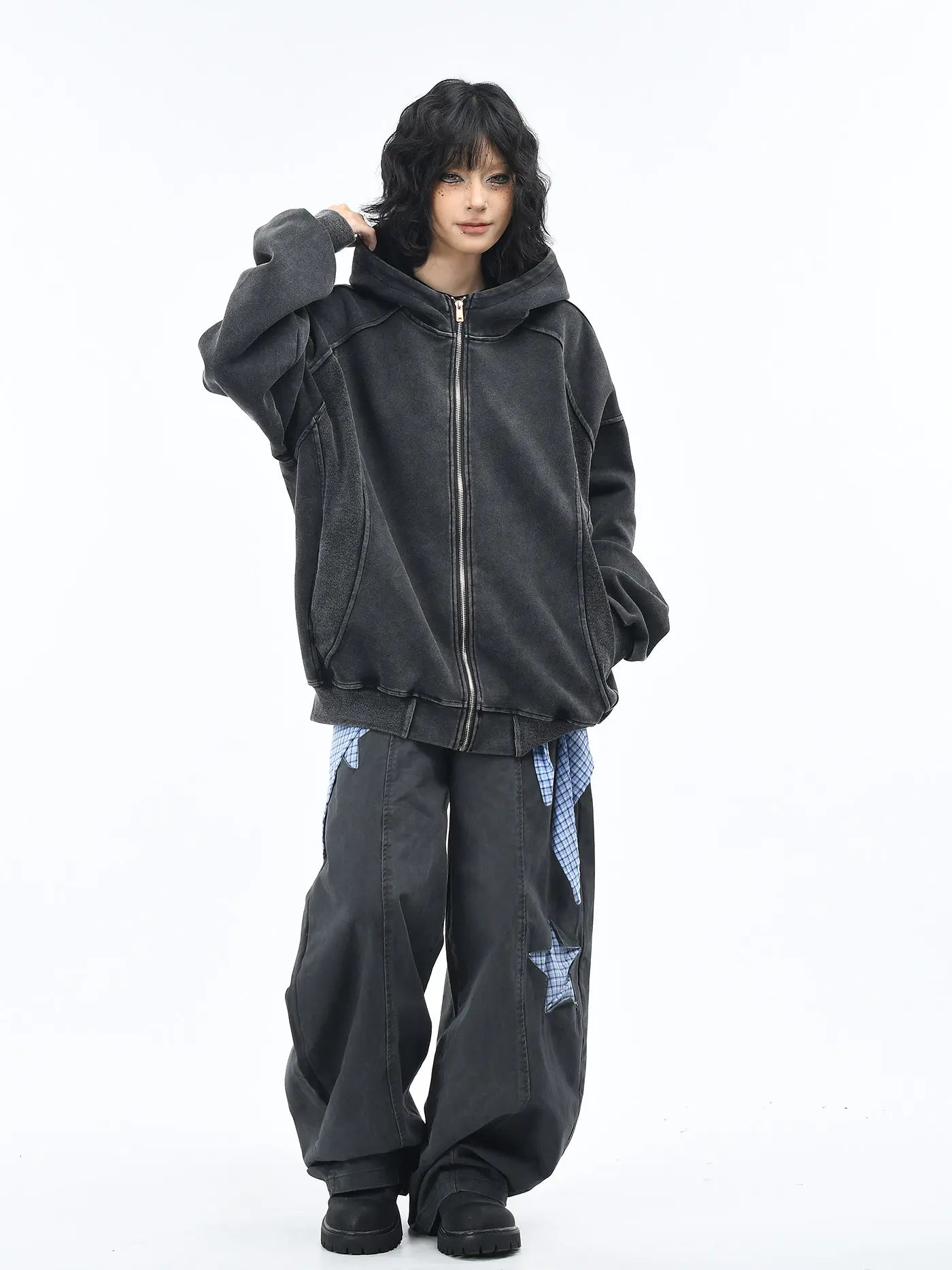 Washed Sculpted Fit Hoodie   OL2192