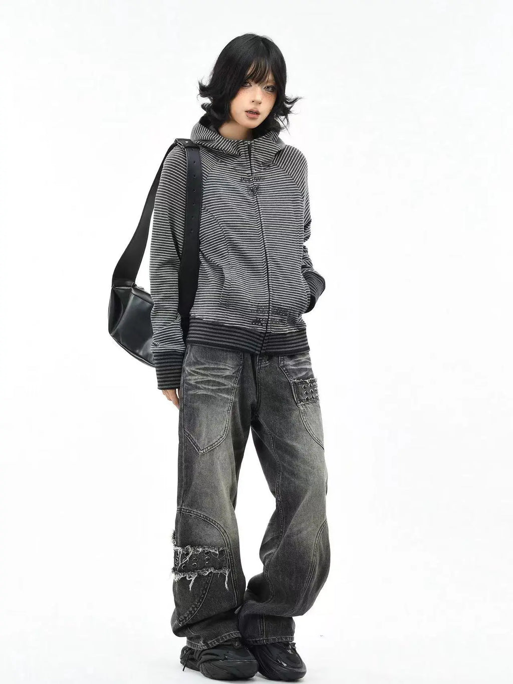 Striped Slim Fit Zip Hoodie   OL2193