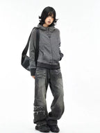 Striped Slim Fit Zip Hoodie   OL2193