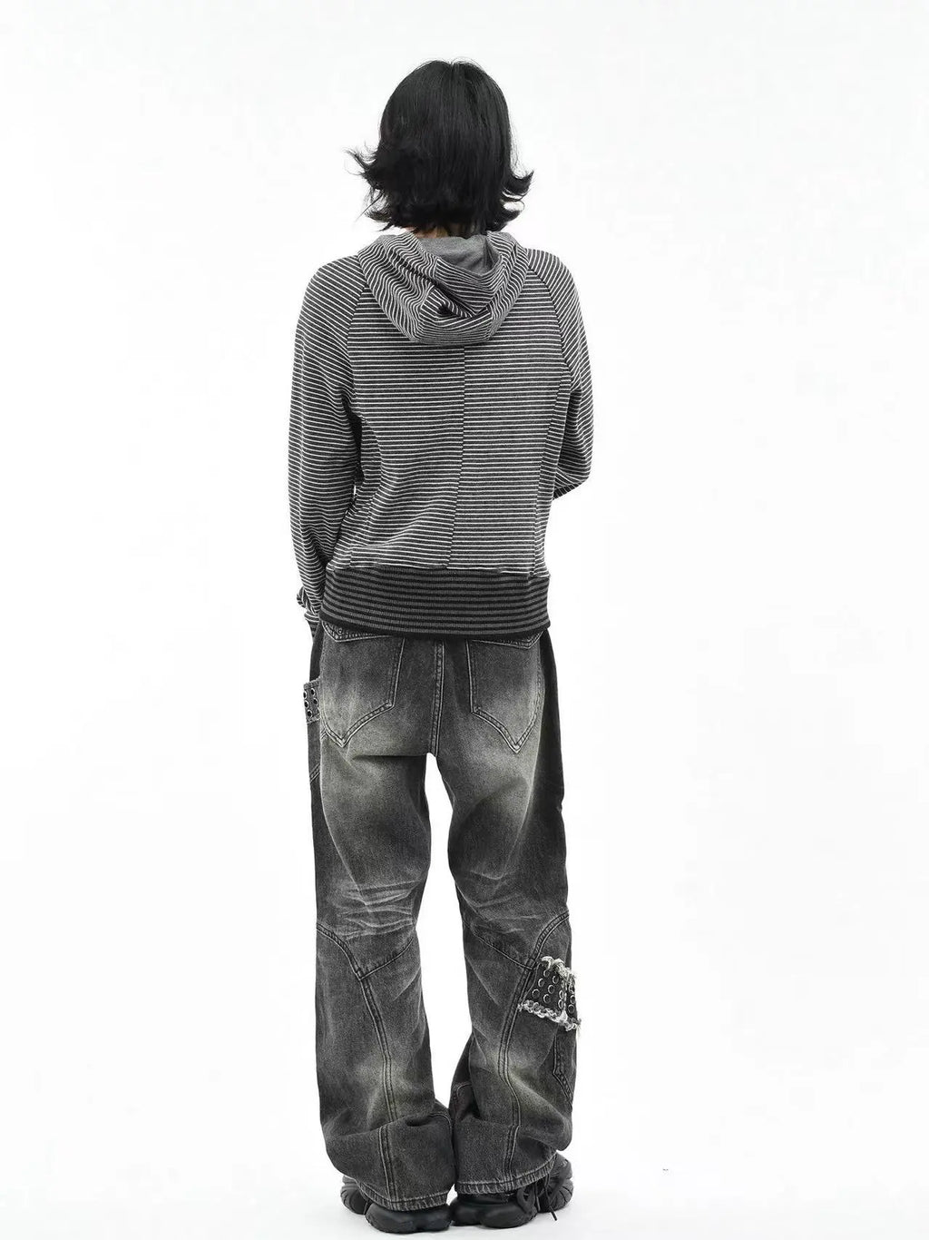 Striped Slim Fit Zip Hoodie   OL2193