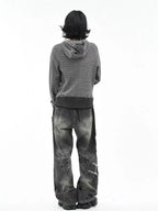 Striped Slim Fit Zip Hoodie   OL2193