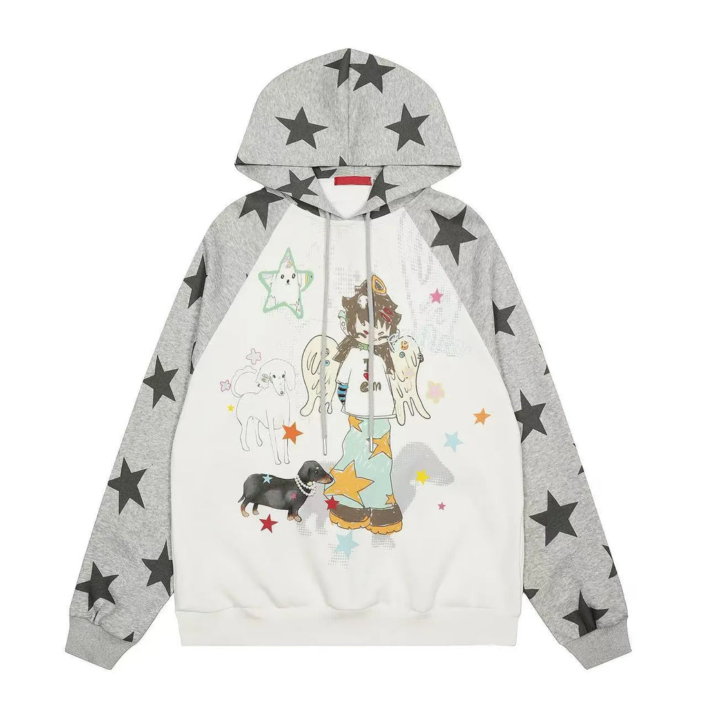Vintage Angel Graphic Oversized Hoodie   OL2198