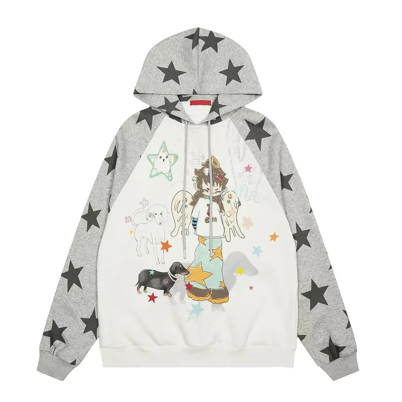 Vintage Angel Graphic Oversized Hoodie   OL2198