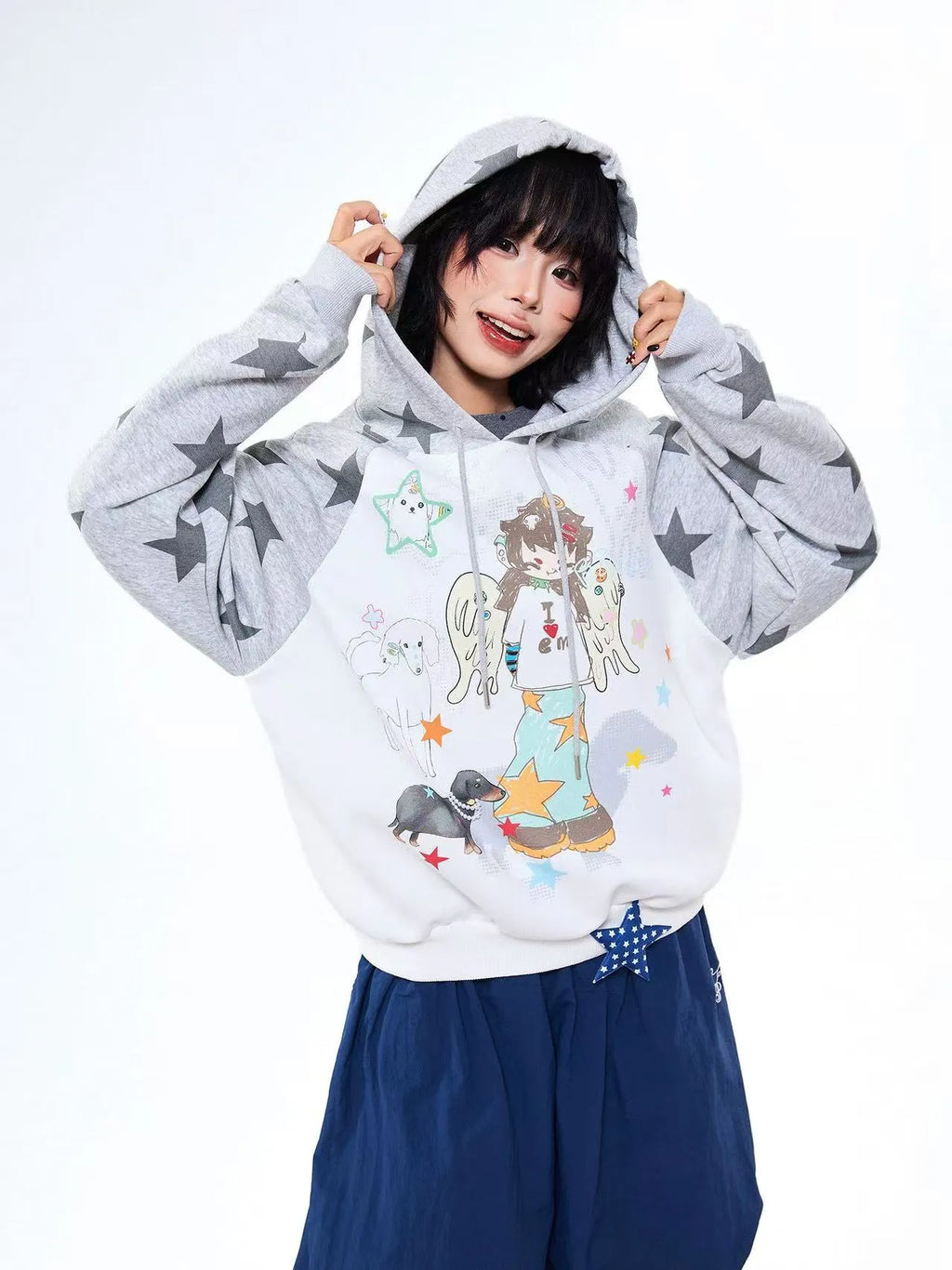 Vintage Angel Graphic Oversized Hoodie   oliviroa オリヴィオラ