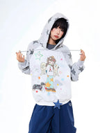 Vintage Angel Graphic Oversized Hoodie   OL2198