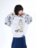 Vintage Angel Graphic Oversized Hoodie   OL2198