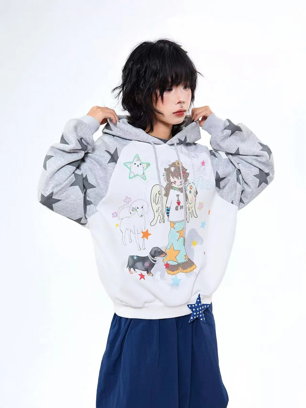 Vintage Angel Graphic Oversized Hoodie   OL2198