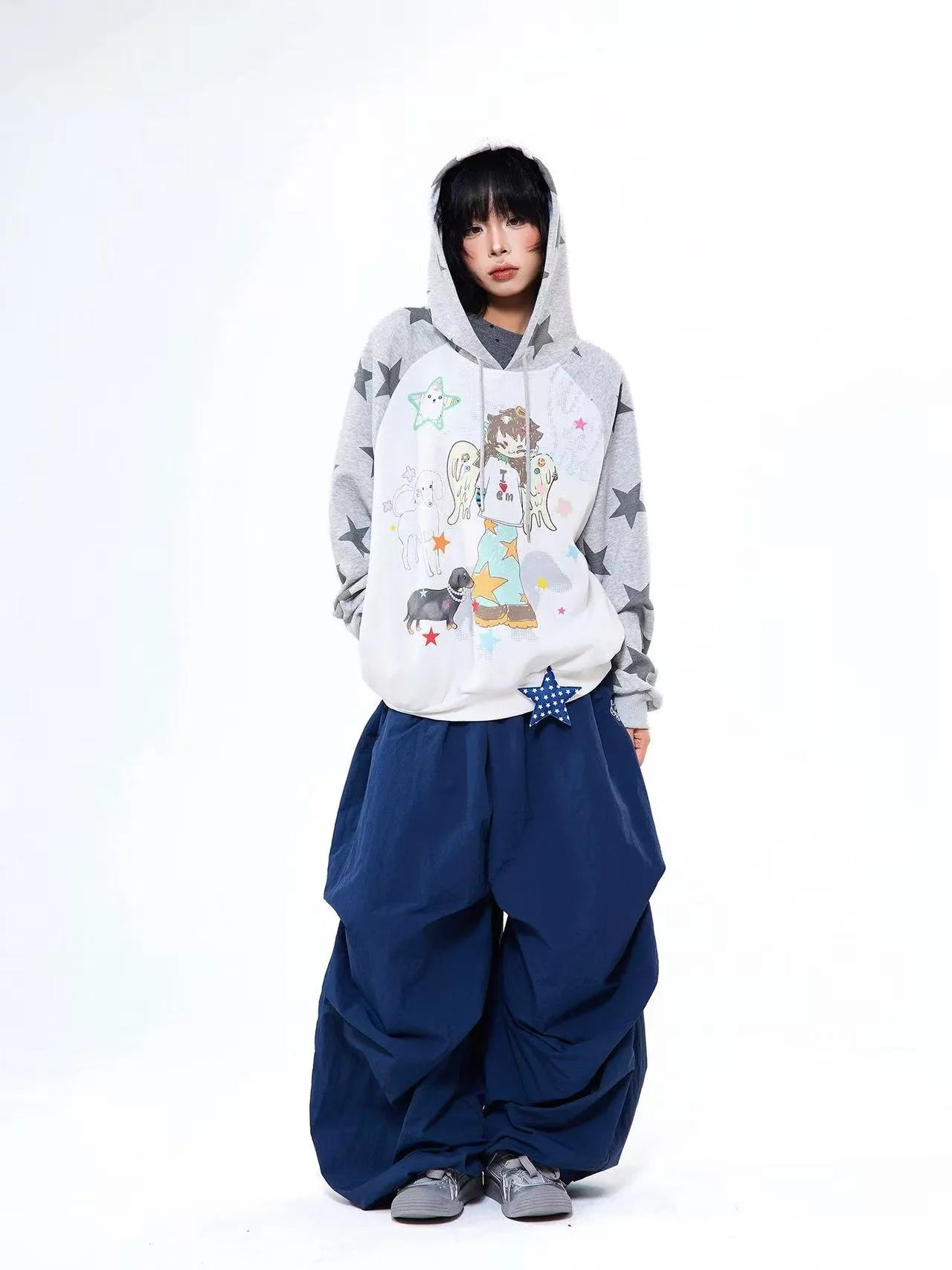 Vintage Angel Graphic Oversized Hoodie   OL2198