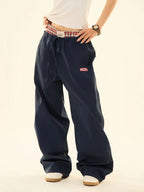 Vintage Double Waist Straight Wide Leg Pants   oliviroa オリヴィオラ