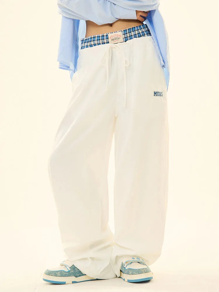 Vintage Double Waist Straight Wide Leg Pants OL2200