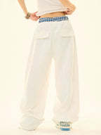 Vintage Double Waist Straight Wide Leg Pants OL2200