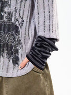 Vintage Layered Style Oversized Long Sleeve Tee   OL2203