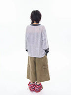 Vintage Layered Style Oversized Long Sleeve Tee   OL2203
