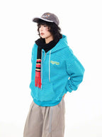 Vintage Stripe Oversized Zip Hoodie   OL2204