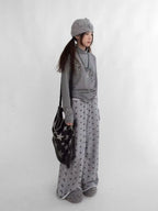 Star Fragment Print High Neck Layered Long Sleeve Top OL2206