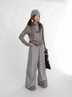 Star Fragment Print High Neck Layered Long Sleeve Top OL2206