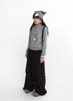 Star Fragment Print High Neck Layered Long Sleeve Top OL2206