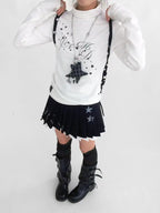 Star Fragment Print High Neck Layered Long Sleeve Top OL2206