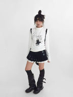 Star Fragment Print High Neck Layered Long Sleeve Top OL2206