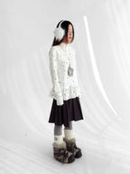 Tears Star Stripe Ruffle High Neck Stretch Top OL2208