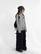 Tears Star Stripe Ruffle High Neck Stretch Top OL2208