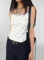 Tears Star All Over Print Slim Fit Camisole OL2209