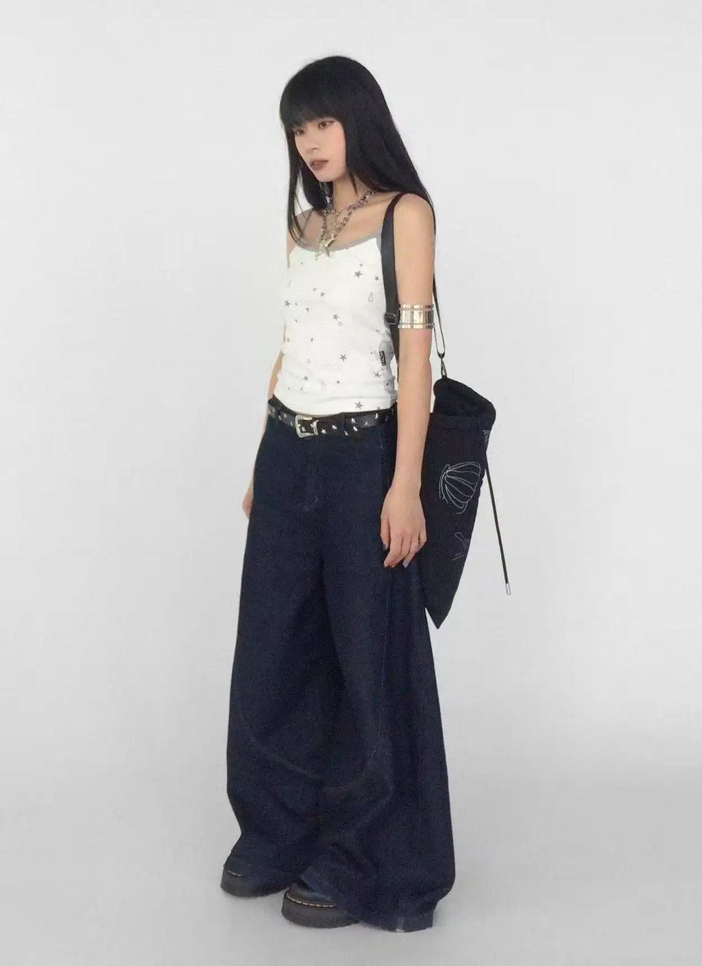 Tears Star All Over Print Slim Fit Camisole OL2209