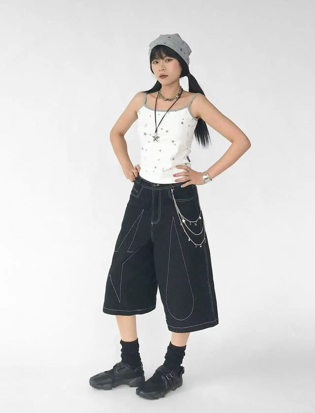 Tears Star All Over Print Slim Fit Camisole OL2209