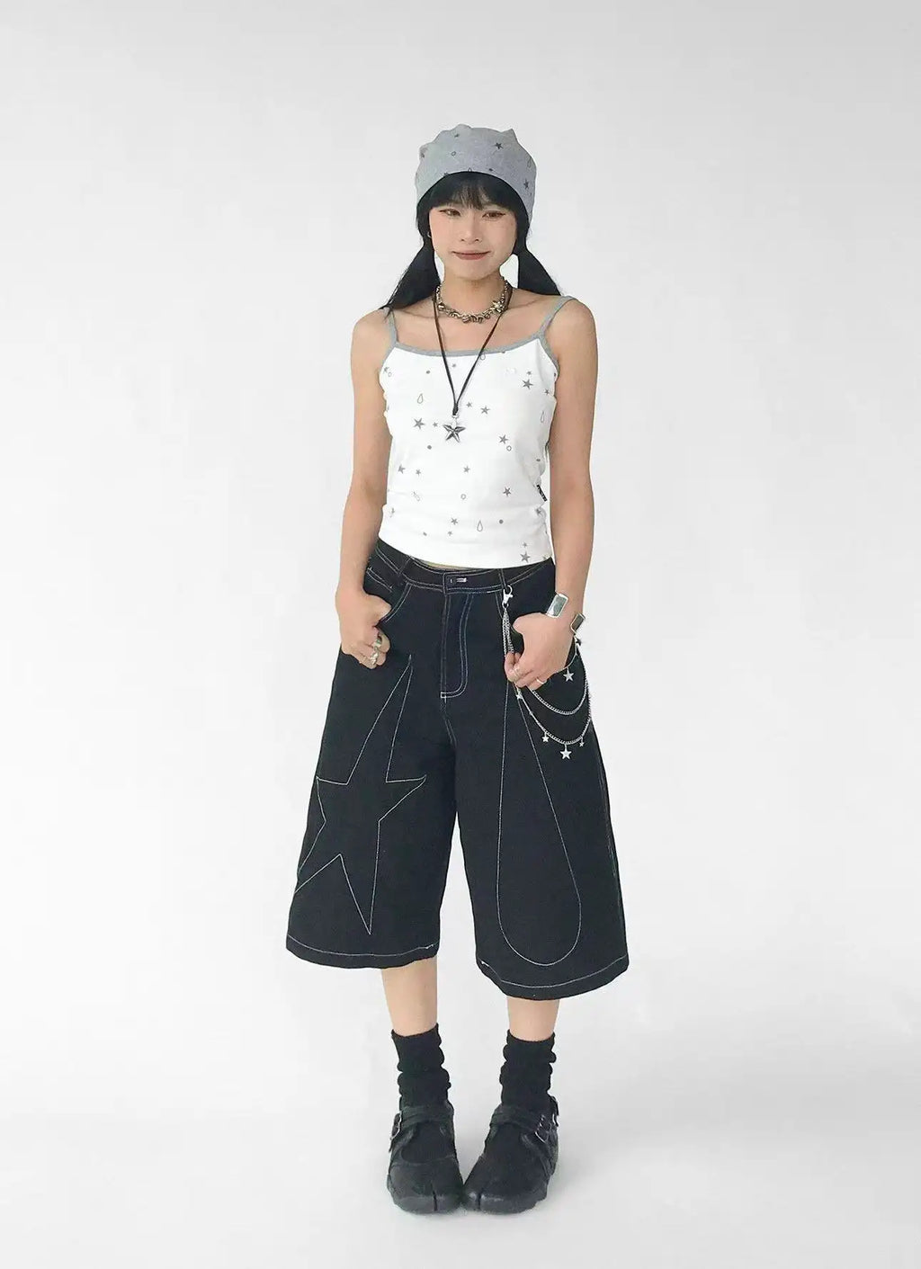 Tears Star All Over Print Slim Fit Camisole OL2209