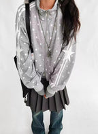 Polka Dot Stand Collar Oversized Sport Jacket OL2212