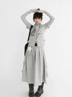 Printed Skort Wide Leg Cropped Cargo Pants OL2214