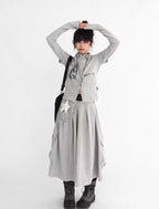 Layered Collar Bunny Print Slim Top OL2215